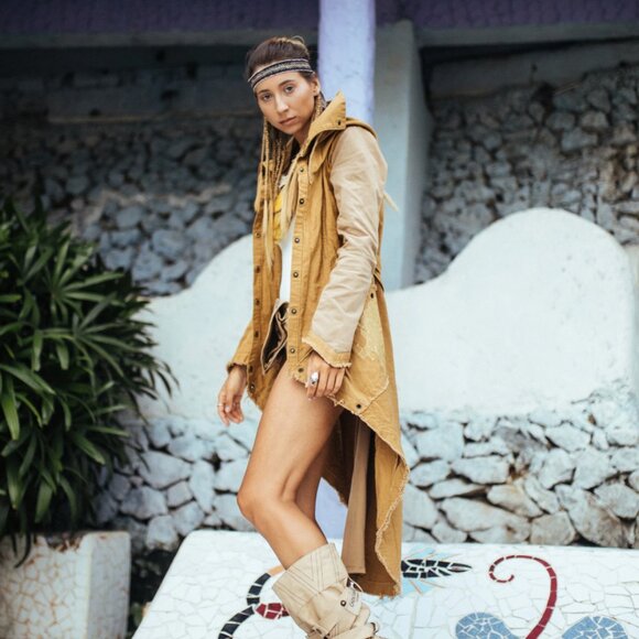 Asymmetric Cotton Canvas Coat - Picture 1 of 11